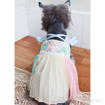 Vestido tradicional chino falda para mascotas Ropa de verano para mascotas